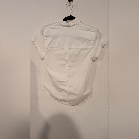 J. Crew Quarter Button Polo Cotton White Shirt - Picture 5 of 5